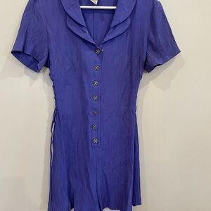 Stylish Blue Button-Up Romper